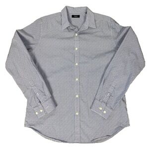 Theory Mens Shirt Size Large Plaid Zack PS Button Up Long Sleeve Blue L